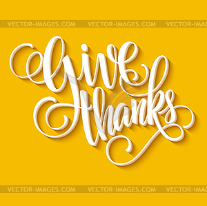 Happy Thanksgiving lettering. background - vector image