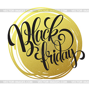 Black friday golden text design - vector image