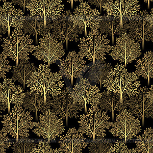 Fall season background. Autumn tree seamless pattern - vector image