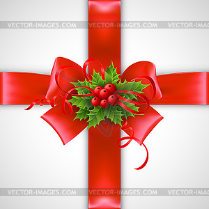 Christmas ribbon decoration - vector clip art