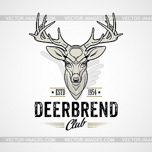 Deer head Design Element in Vintage Style.  - vector clip art