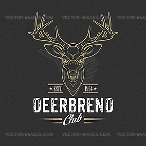 Deer head Design Element in Vintage Style.  - vector clipart