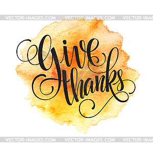 Thanksgiving background. Watercolor autumn - vector clipart