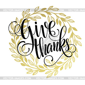 Thanksgiving - gold glittering lettering design - vector clipart