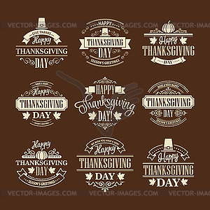 Typographic Thanksgiving Design Set - vector EPS clipart