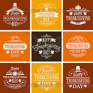 Typographic Thanksgiving Design Set - vector clipart