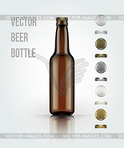 Blank glass beer bottle for new design - vector clip art