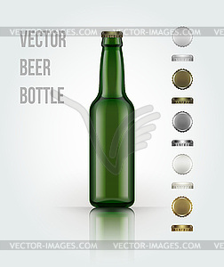 Blank glass beer bottle for new design - vector image