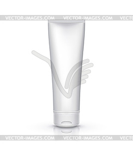 White tube mock-up for cream, tooth paste, gel, - vector image