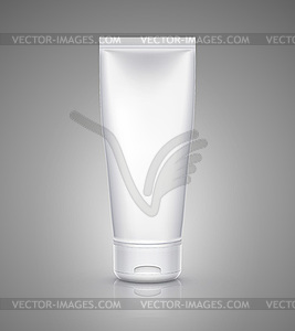 White tube mock-up for cream, tooth paste, gel, - vector image