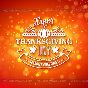 Typography design Thanksgiving Blurred and boke - vector clipart