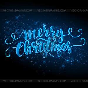 Merry Christmas made sparkler - vector clipart