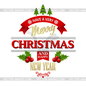 Christmas labels, emblems, decorative elements - vector image