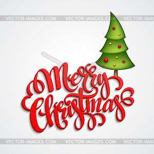 Christmas Greeting Card. Merry Christmas lettering, - vector clip art