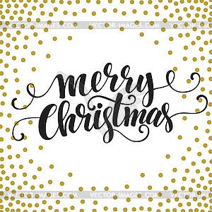 Typography card. Merry christmas greetings gold - vector image