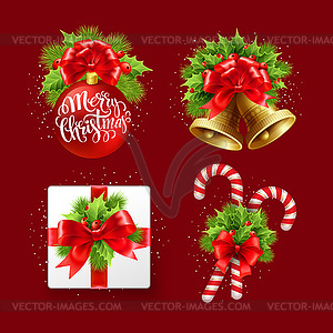 Christmas sign set - vector image