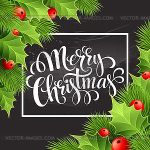 Christmas decoration on chalk board - stock vector clipart