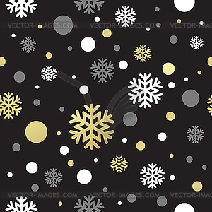 Seamless black christmas wallpaper with white and - vector image