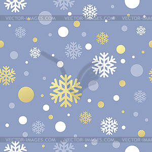 Christmas pink seamless pattern with golden, white - vector clip art