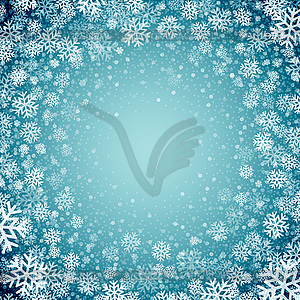 Blue background with snowflakes - vector clip art