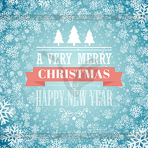 Merry christmas handwritten text on background - vector image