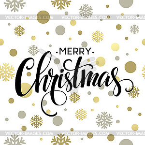 Merry Christmas lettering design - color vector clipart