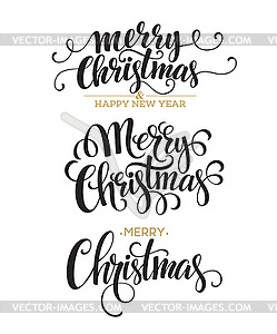 Merry Christmas Lettering Design Set - vector clip art