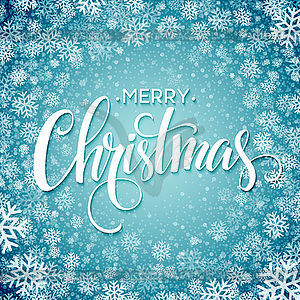 Merry christmas handwritten text on background - vector image