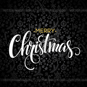 Merry Christmas lettering design - vector image