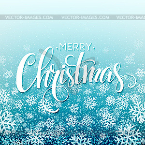 Merry christmas handwritten text on background - vector image