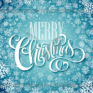 Merry christmas handwritten text on background - vector image