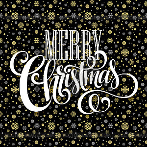 Merry Christmas lettering design - vector image