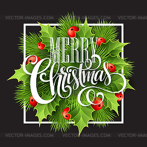 Christmas decoration on chalk board - vector clip art