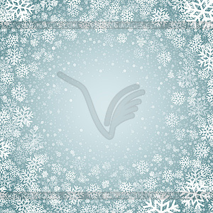 Blue background with snowflakes - vector clipart