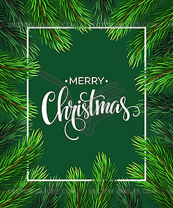 Christmas Tree Branches Border - vector image