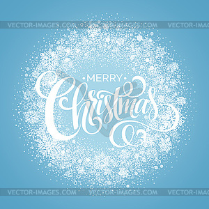 Blue Christmas Snowflake Wreath - vector image