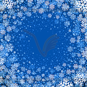 Blue background with snowflakes - royalty-free vector clipart