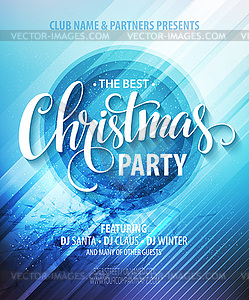 Christmas night party poster or flyer - vector clip art