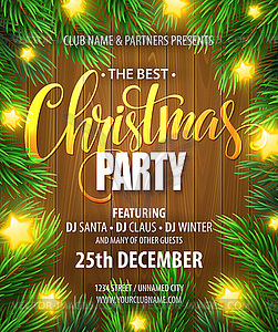 Christmas Party poster design template - vector clip art