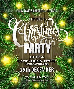 Christmas Party poster design template - vector image