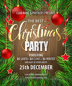 Christmas Party poster design template - vector clipart