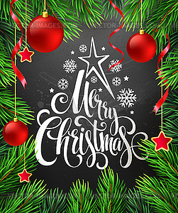 Christmas decoration on chalk board - royalty-free vector clipart