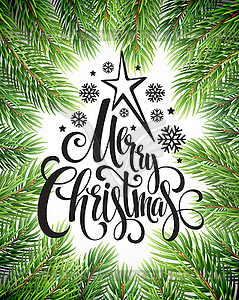 Christmas Tree Branches Border - vector clipart