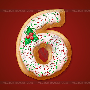 Christmas cookies numbers - vector clip art