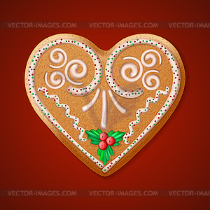 Ornate realistic traditional Christmas gingerbread - vector clipart