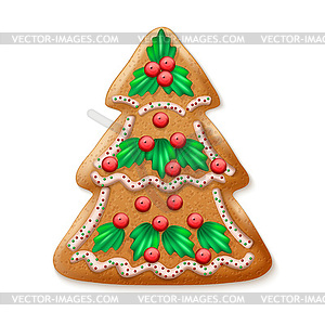 Ornate realistic traditional Christmas tree - vector image