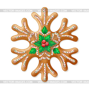 Ornate realistic traditional Christmas gingerbread - vector EPS clipart