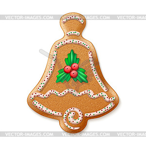 Ornate realistic traditional Christmas gingerbread - vector clipart