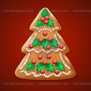 Ornate realistic traditional Christmas tree - stock vector clipart