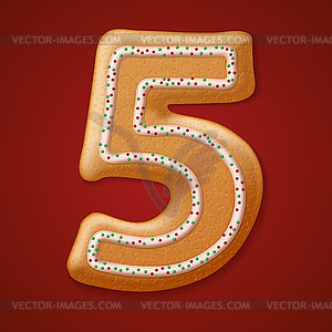 Christmas cookies numbers - vector clipart